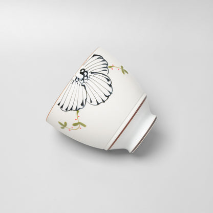 Hasami Ware Lustre Cup - Spring Flower (Black)