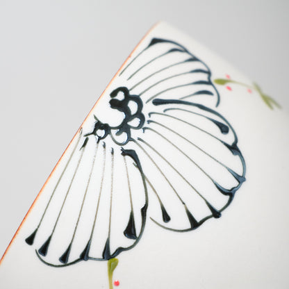 Hasami Ware Lustre Cup - Spring Flower (Black)