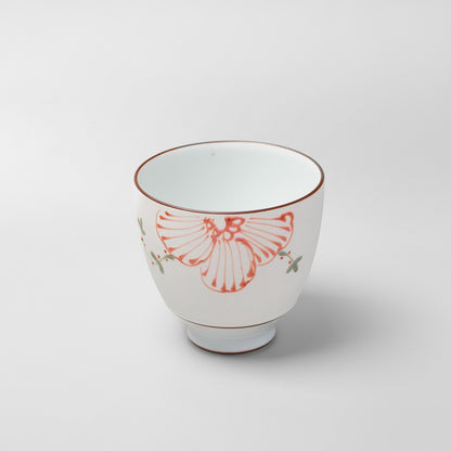 Hasami Ware Lustre Cup - Spring Flower (Red)