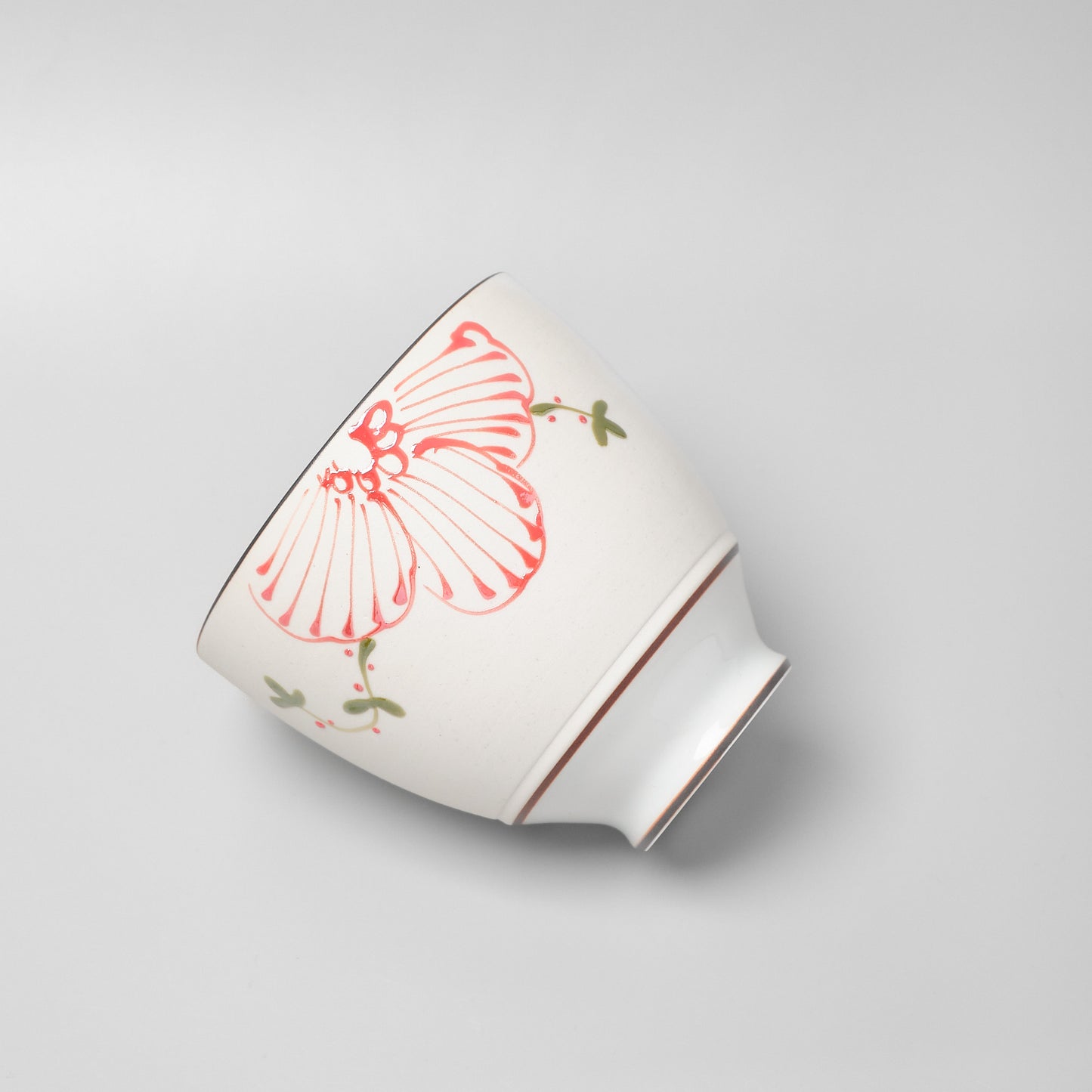 Hasami Ware Lustre Cup - Spring Flower (Red)