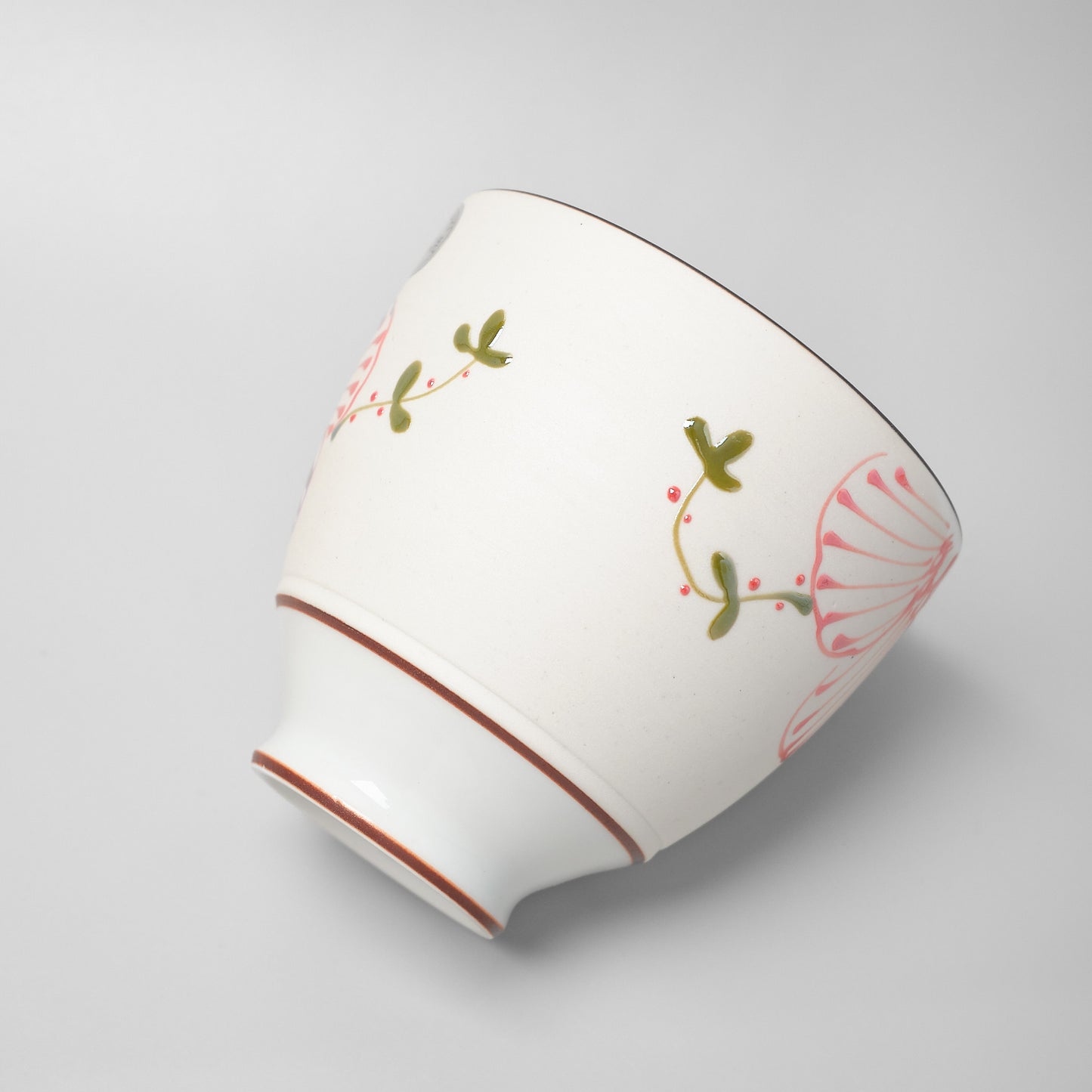 Hasami Ware Lustre Cup - Spring Flower (Red)