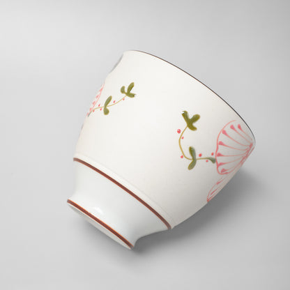 Hasami Ware Lustre Cup - Spring Flower (Red)