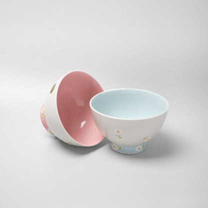 Hasami Ware Rice Bowl - Daisy (Pink)