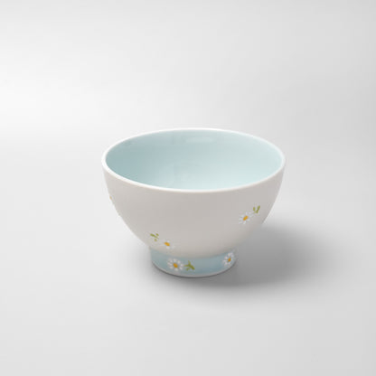 Hasami Ware Rice Bowl - Daisy (Blue)