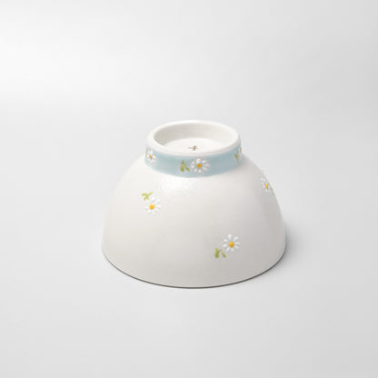 Hasami Ware Rice Bowl - Daisy (Blue)