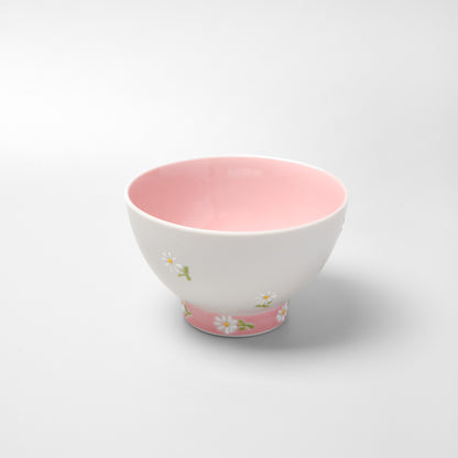 Hasami Ware Rice Bowl - Daisy (Pink)