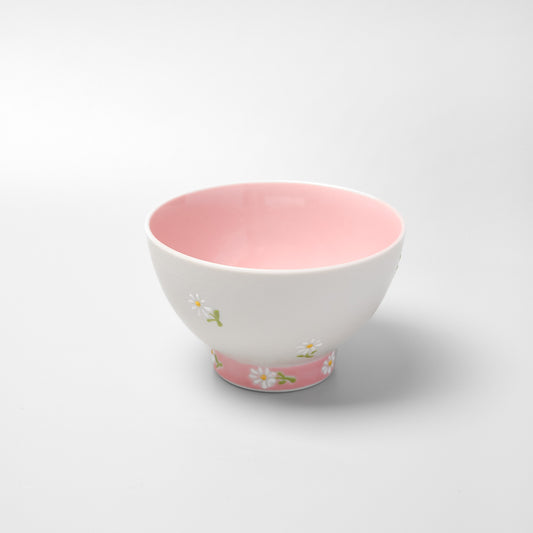 Hasami Ware Rice Bowl - Daisy (Pink)