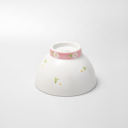 Hasami Ware Rice Bowl - Daisy (Pink)