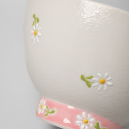 Hasami Ware Rice Bowl - Daisy (Pink)