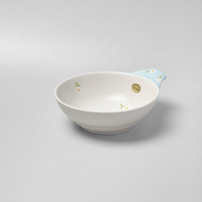 Hasami Ware Serving Bowl with Handle - Daisy (Blue)