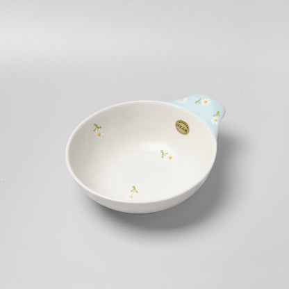 Hasami Ware Serving Bowl with Handle - Daisy (Blue)