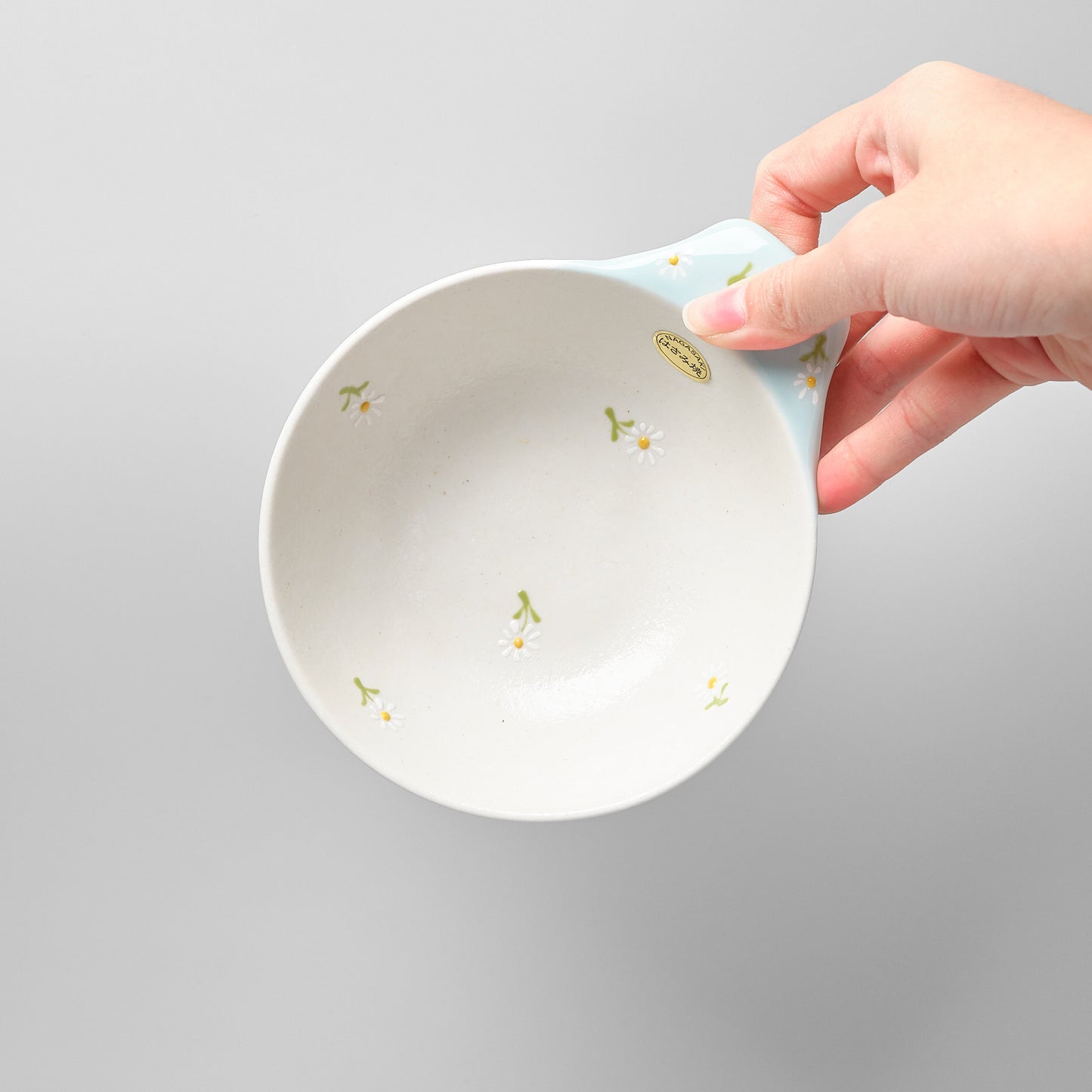 Hasami Ware Serving Bowl with Handle - Daisy (Blue)