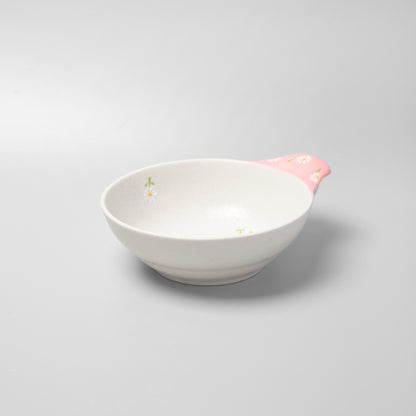 Hasami Ware Serving Bowl with Handle - Daisy (Pink)