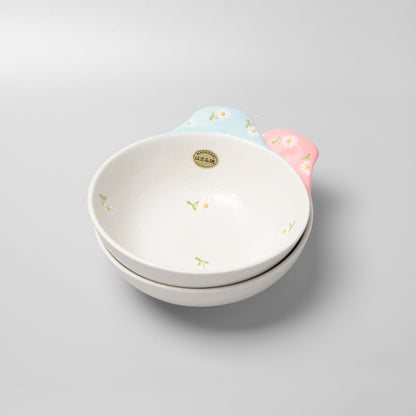 Hasami Ware Serving Bowl with Handle - Daisy (Blue)