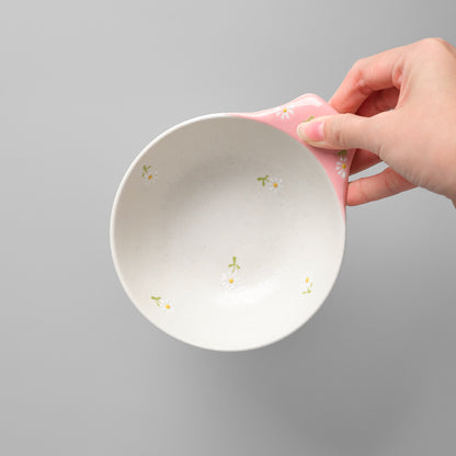 Hasami Ware Serving Bowl with Handle - Daisy (Pink)