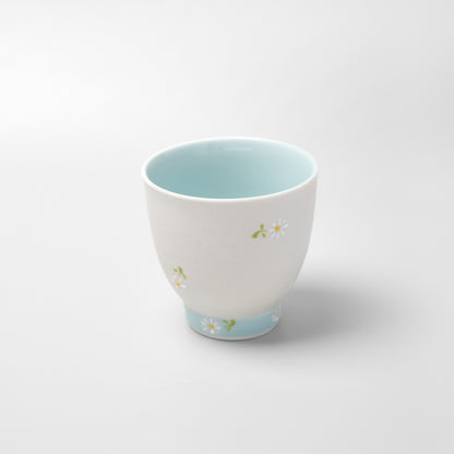 Hasami Ware Yunomi Tea Cup - Daisy (Blue)