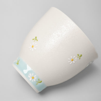 Hasami Ware Yunomi Tea Cup - Daisy (Blue)
