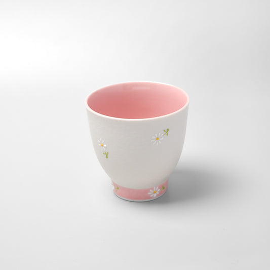 Hasami Ware Yunomi Tea Cup - Daisy (Pink)