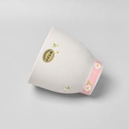 Hasami Ware Yunomi Tea Cup - Daisy (Pink)