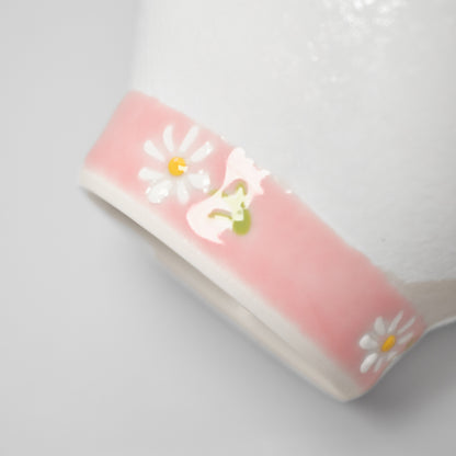 Hasami Ware Yunomi Tea Cup - Daisy (Pink)