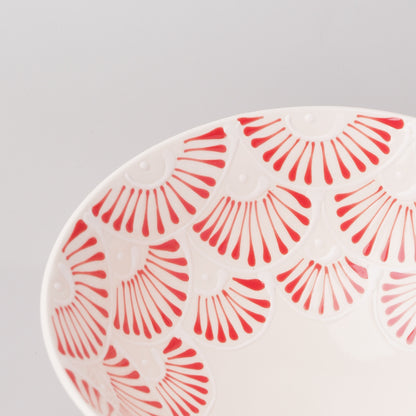 Hasami Ware Icchin Large Rice Bowl 13.5cm - Sen (Fan Shaped)