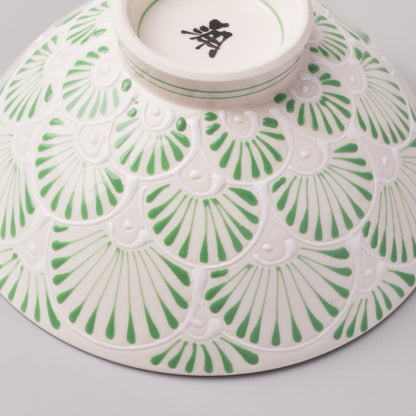Hasami Ware Icchin Large Rice Bowl 13.5cm - Sen (Fan Shaped)