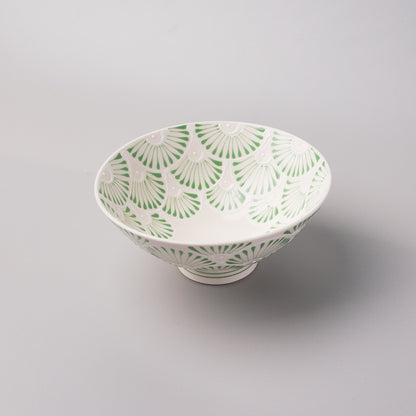 Hasami Ware Icchin Large Rice Bowl 13.5cm - Sen (Fan Shaped)
