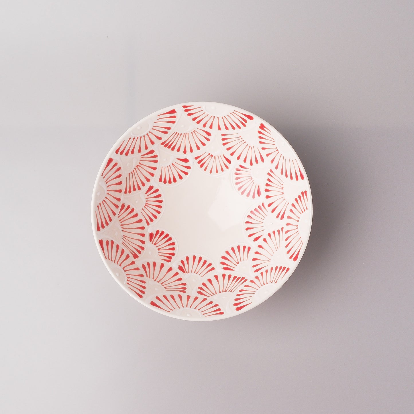 Hasami Ware Icchin Large Rice Bowl 13.5cm - Sen (Fan Shaped)