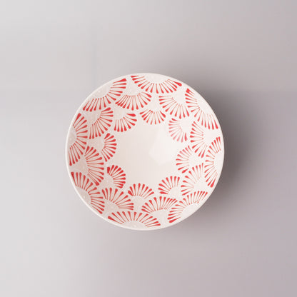 Hasami Ware Icchin Large Rice Bowl 13.5cm - Sen (Fan Shaped)