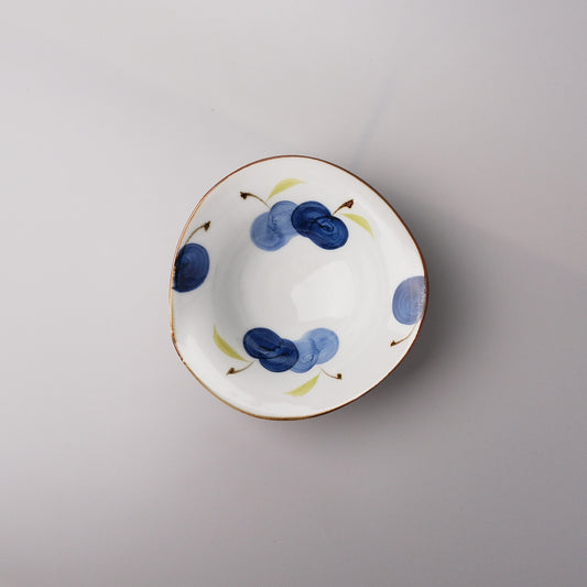 Hasami ware Hand Painted Irregular Bowl - Indigo Apple