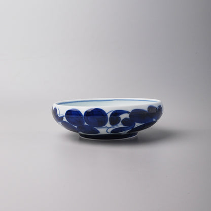 Hasami Ware Shallow Bowl 15.5cm - Blue Floral