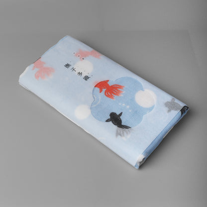 Imabari Gauze Face Towel - Carefree Goldfish