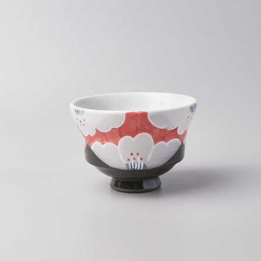 Imari Ware Hand Painted Densho Rice Bowl - Camellia