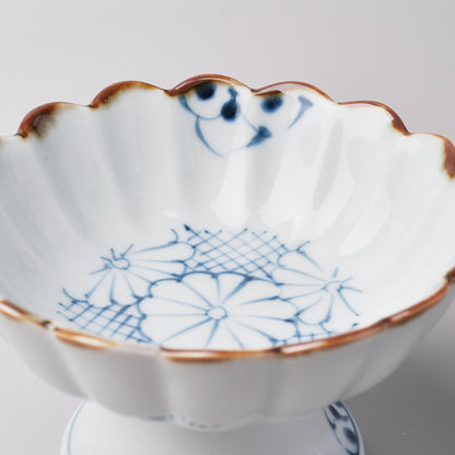 Imari Ware Dessert High Stand Bowl 11cm - Chrysanthemum