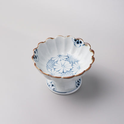 Imari Ware Dessert High Stand Bowl 11cm - Chrysanthemum
