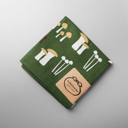 Japanese Cotton Furoshiki Wrapping Cloth 50cm - Forest Mushrooms