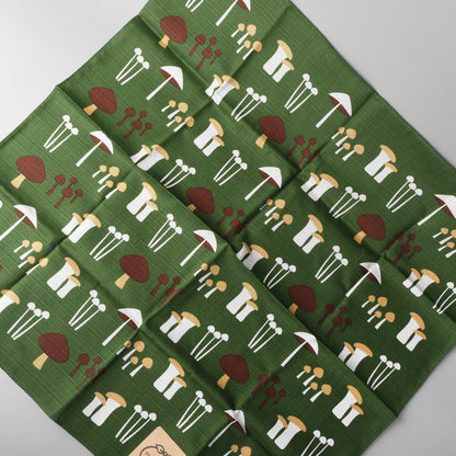 Japanese Cotton Furoshiki Wrapping Cloth 50cm - Forest Mushrooms