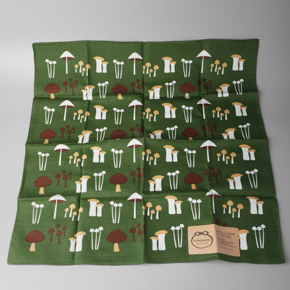 Japanese Cotton Furoshiki Wrapping Cloth 50cm - Forest Mushrooms