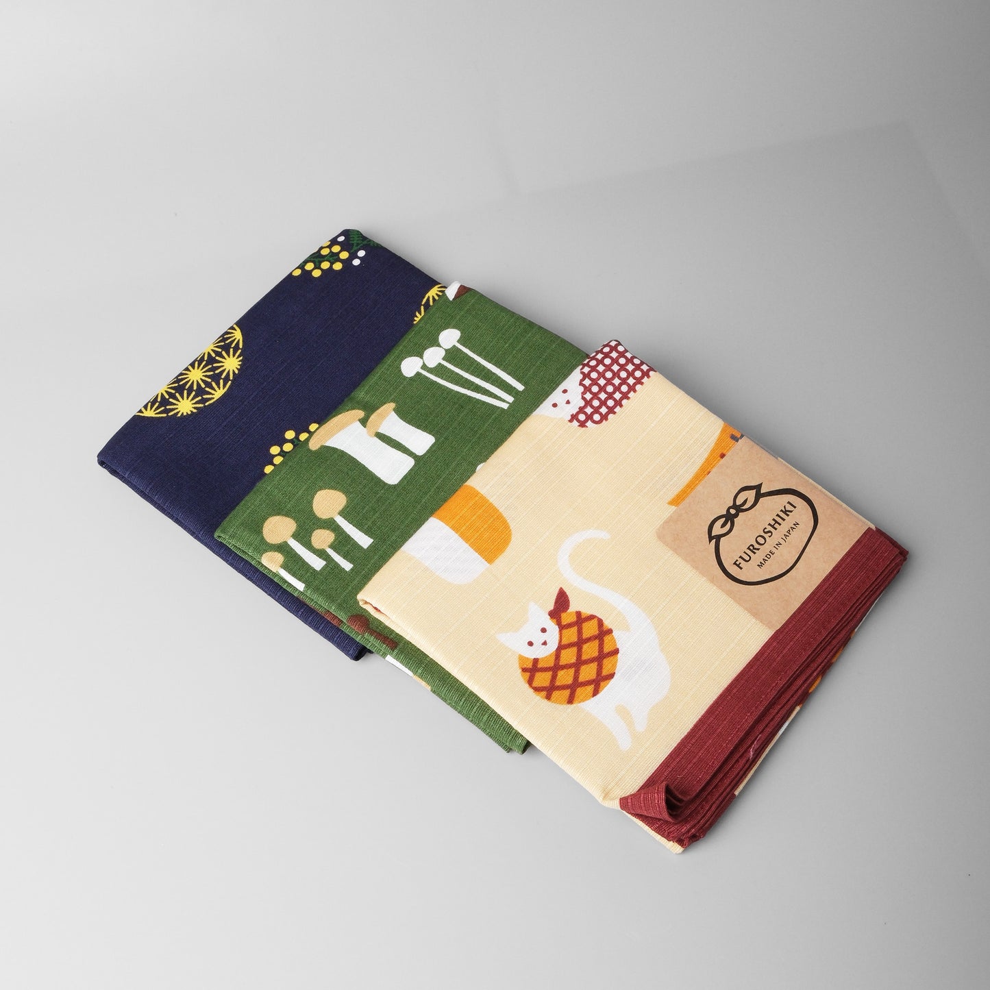 Japanese Cotton Furoshiki Wrapping Cloth 50cm - Wrapped Cats