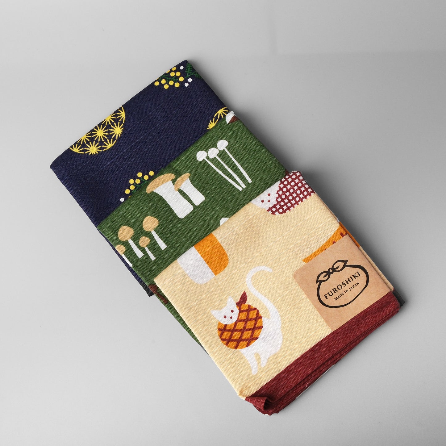 Japanese Cotton Furoshiki Wrapping Cloth 50cm - Wrapped Cats