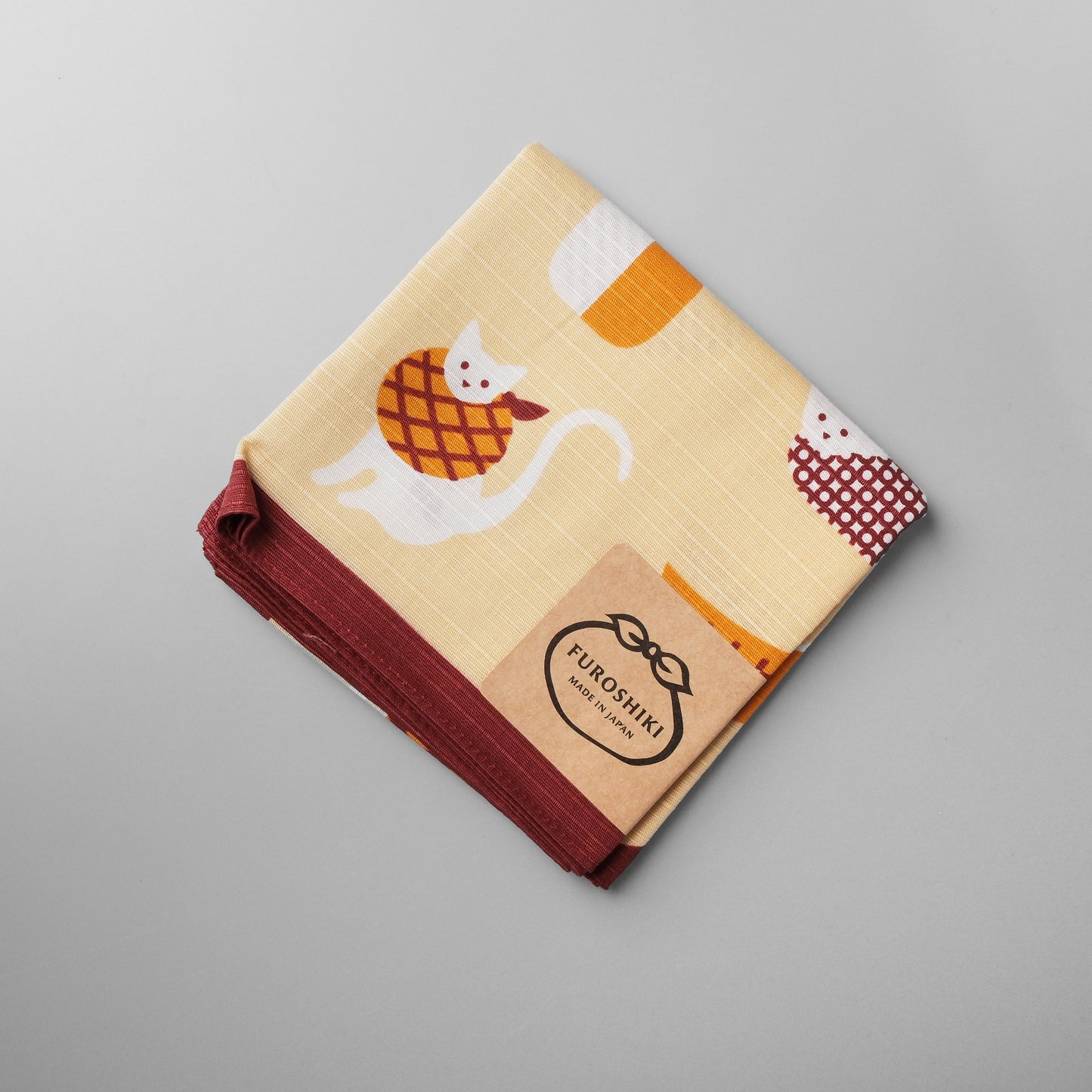 Japanese Cotton Furoshiki Wrapping Cloth 50cm - Wrapped Cats