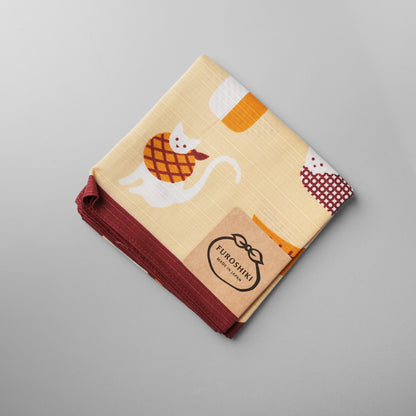 Japanese Cotton Furoshiki Wrapping Cloth 50cm - Wrapped Cats