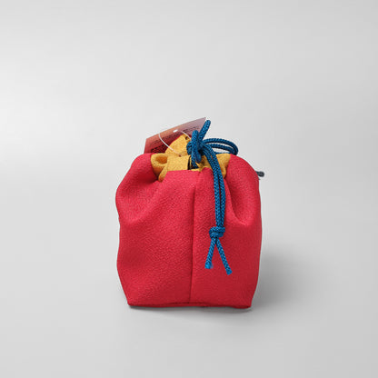 Japanese Enfuku Kinchaku Drawstring Pouch - Beckoning Cat