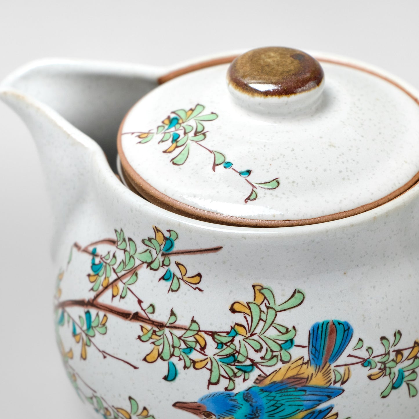 Kutani Ware Japanese Teapot - Blue Bird