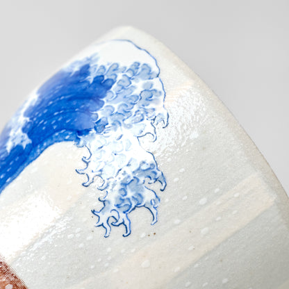 Kutani Ware Yunomi Tea Cup - Great Wave Kanagawa (Tapered)