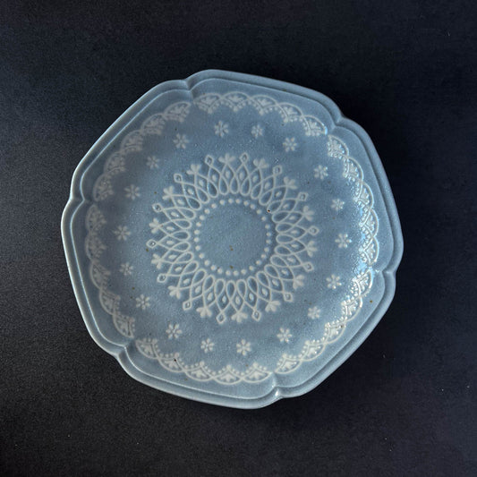 LA DENTELLE Dinner Plate 24cm - Green / Grey / Brown / White