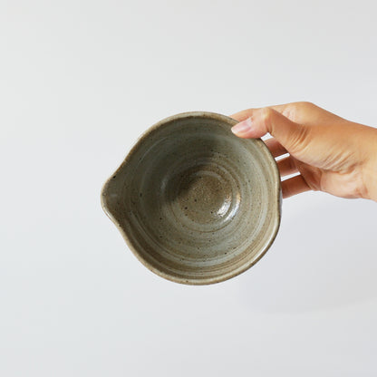 Matcha Bowl with Spout - Carved Kohiki by Masamura
