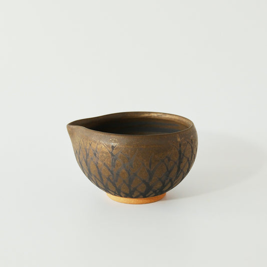 Matcha Bowl with Spout - Ash Bamboo by Masamura