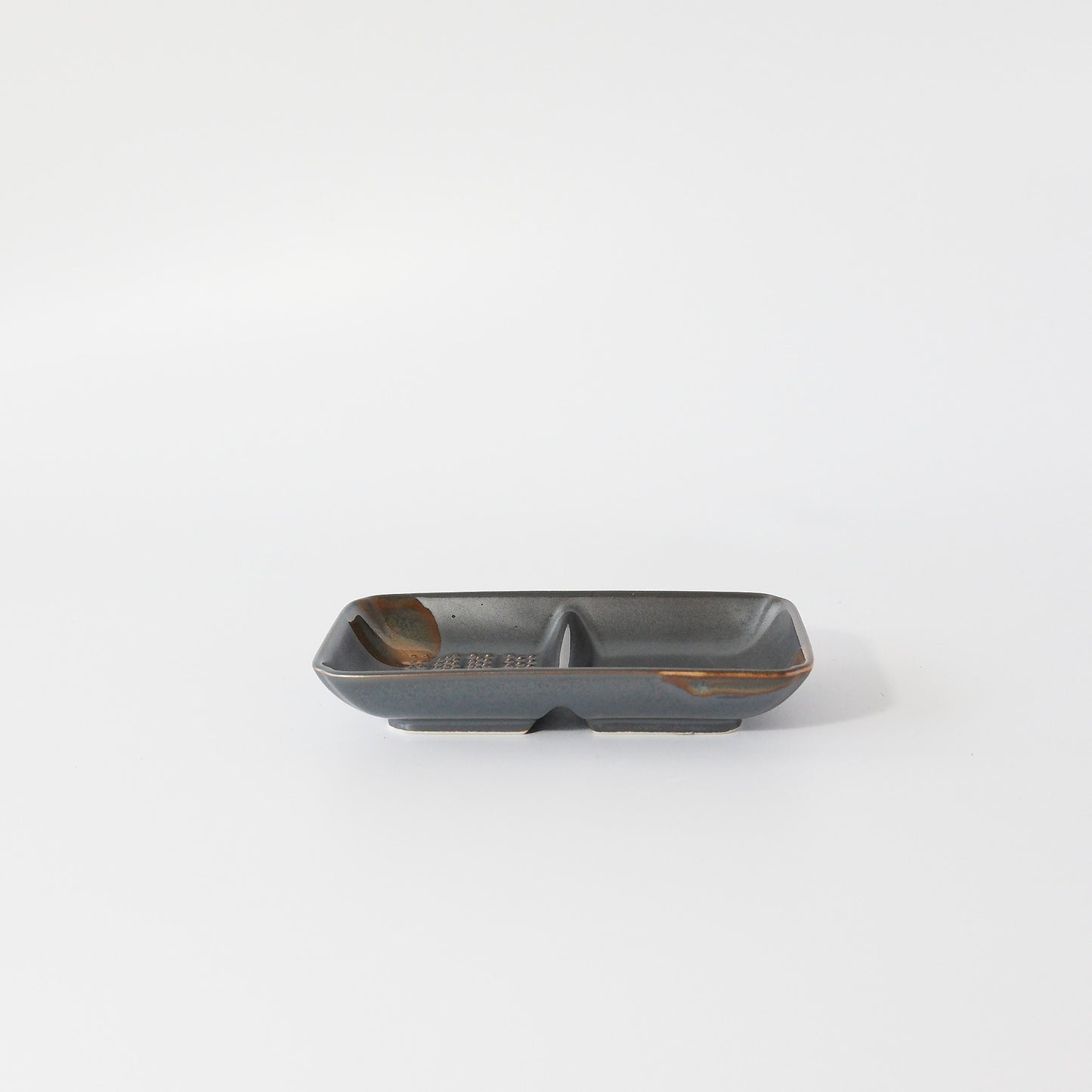 Condiment Sauce Dish with Grater - Black Iron