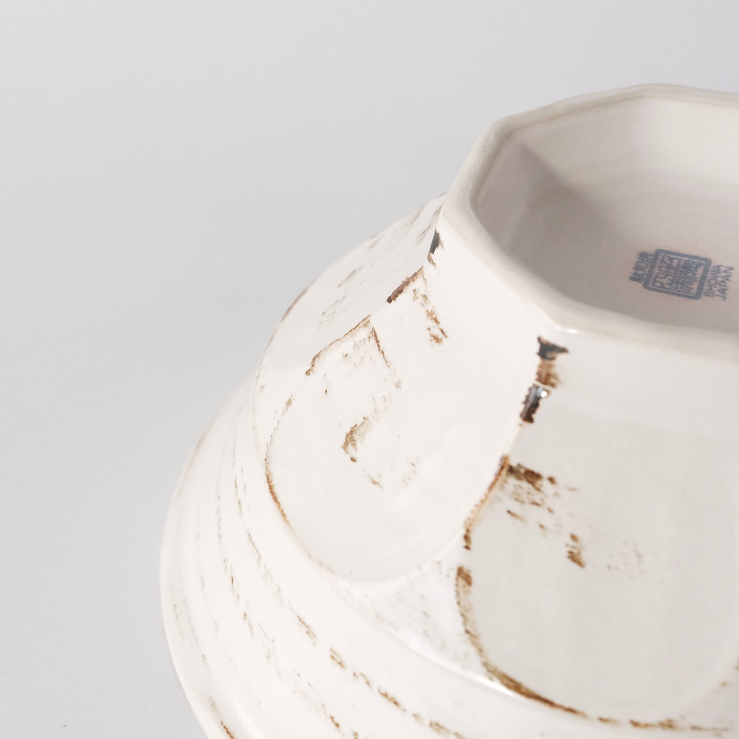 Handmade Porcelain Ramen Noodle Large Bowl 21cm - Rusty White